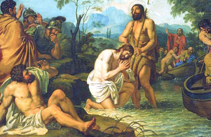 Крещение Спасителя. Конец 1810 – начало 1811 г. Фрагмент росписи алтаря Казанского собора