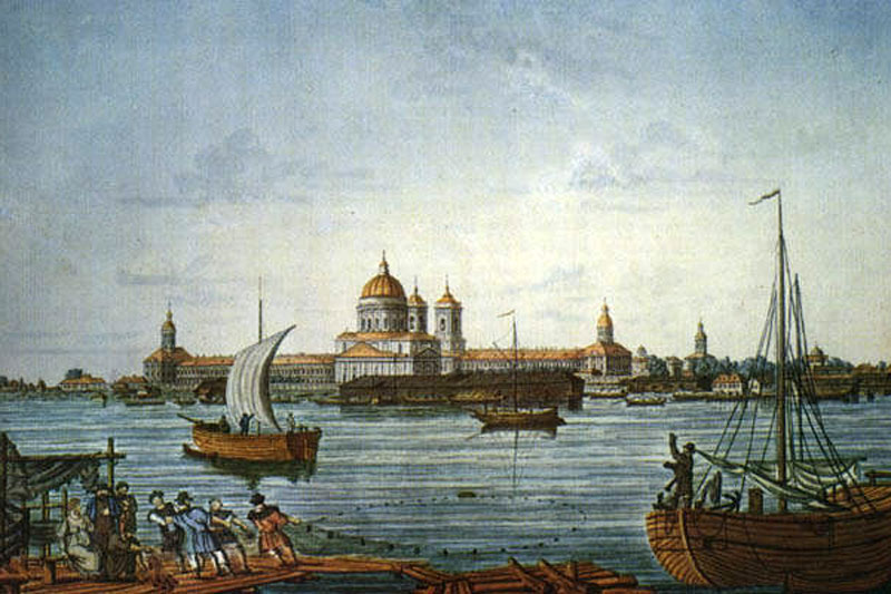 Общий вид Александро-Невской лавры в 1815 году
