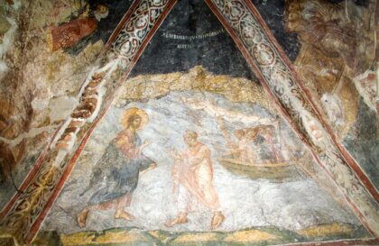 Хождение по водам. Фреска. Монастырь Дечаны, Сербия. XIV в.